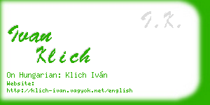ivan klich business card